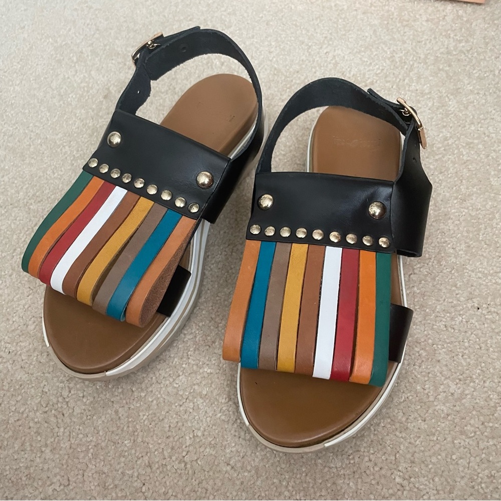Unique colorful leather fringe sandal* Tipe e tacchi brand/